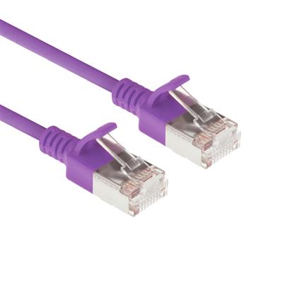 Purple 10 meter LSZH U/FTP CAT6A datacenter slimline patch cable snagless with RJ45 connectors