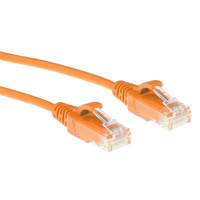 Orange 1 meter LSZH U/UTP CAT6 datacenter slimline patch cable snagless with RJ45 connectors