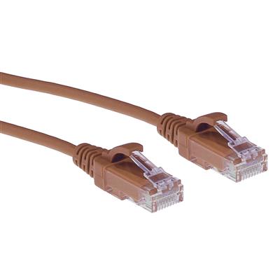 Brown 1.5 meter LSZH U/UTP CAT6 datacenter slimline patch cable snagless with RJ45 connectors