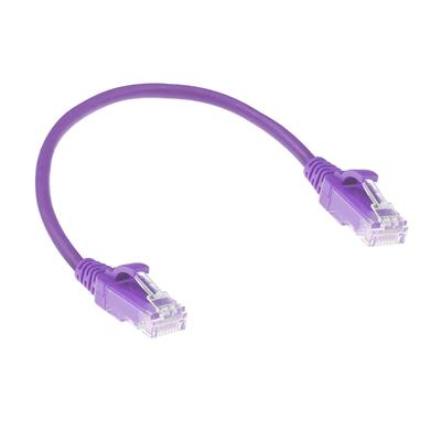 Purple 0.25 meter LSZH U/UTP CAT6 datacenter slimline patch cable snagless with RJ45 connectors