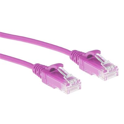 Pink 3 meter LSZH U/UTP CAT6 datacenter slimline patch cable snagless with RJ45 connectors