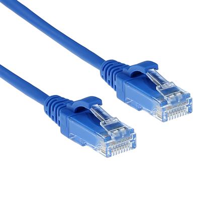 Blue 0.5 meter LSZH U/UTP CAT6 datacenter slimline patch cable with RJ45 connectors