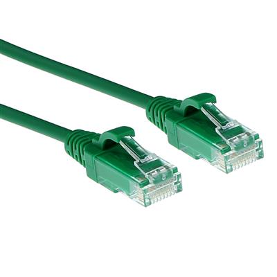 Green 3 meter LSZH U/UTP CAT6 datacenter slimline patch cable with RJ45 connectors