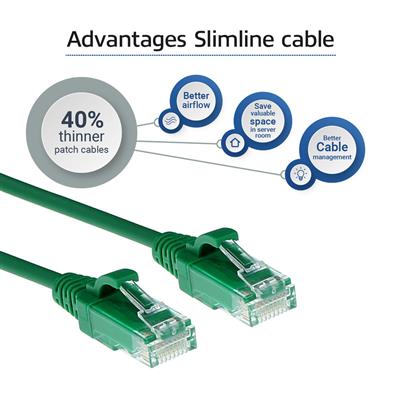Green 5 meter LSZH U/UTP CAT6 datacenter slimline patch cable snagless with RJ45 connectors