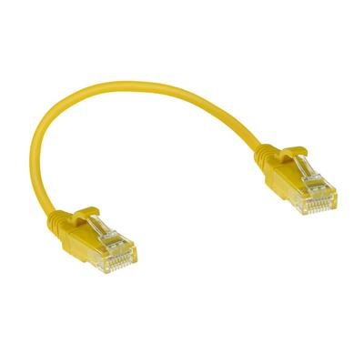 Yellow 0.15 meter LSZH U/UTP CAT6 datacenter slimline patch cable snagless with RJ45 connectors