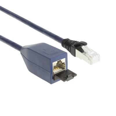 Blue 5 meters LSZH SFTP CAT6A MPTL extension cable snagless with RJ45 connectors