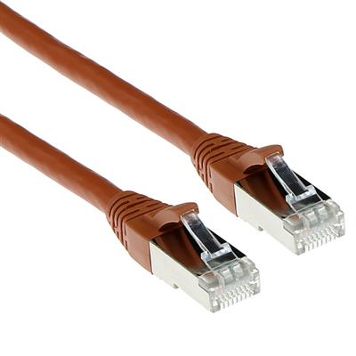 Brown 0.50 meter SFTP CAT6A patch cable snagless with RJ45 connectors