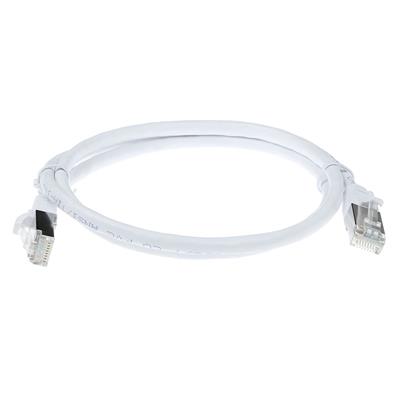 White 15 meter SFTP CAT6A patch cable snagless with RJ45 connectors