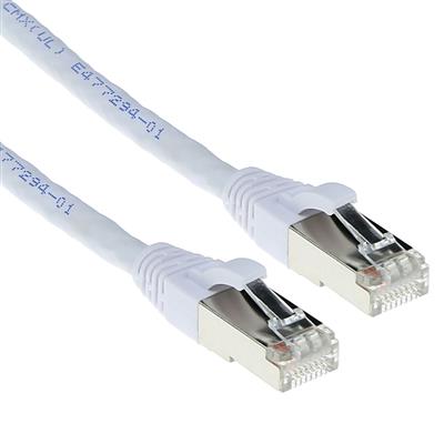 White 1.5 meter SFTP CAT6A patch cable snagless with RJ45 connectors