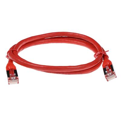 Red 0.5 meter SFTP CAT6A patch cable snagless with RJ45 connectors