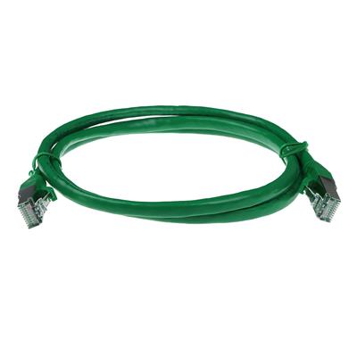 Green 20 meter SFTP CAT6A patch cable snagless with RJ45 connectors