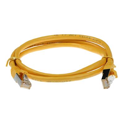 Yellow 0.5 meter SFTP CAT6A patch cable snagless with RJ45 connectors