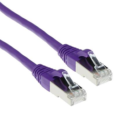 Purple 5 meter LSZH SFTP CAT6A patch cable snagless with RJ45 connectors