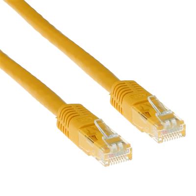 Yellow 10 meter LSZH U/UTP CAT6A patch cable with RJ45 connectors
