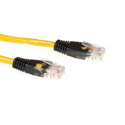 Yellow 2 meter U/UTP CAT5E patch cable cross with RJ45 connectors