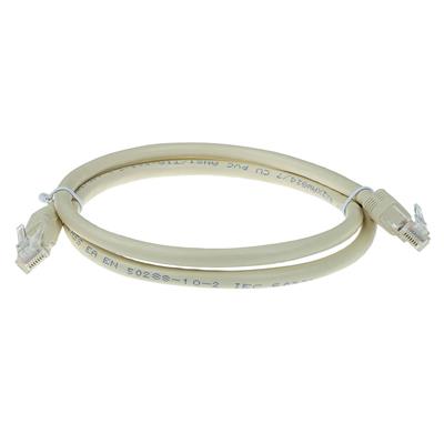 Ivory 2 meter U/UTP CAT6A patch cable with RJ45 connectors