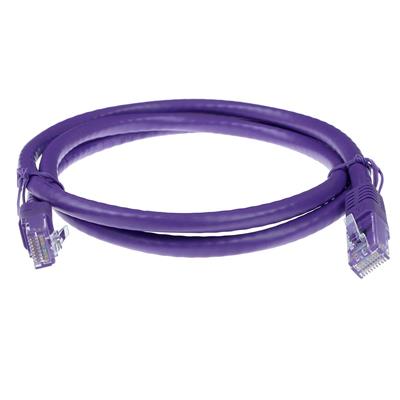 Purple 5 meter U/UTP CAT6A patch cable with RJ45 connectors