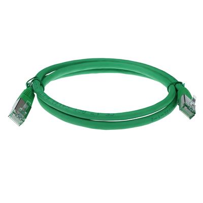 Green 5 meter LSZH SFTP CAT6A patch cable with RJ45 connectors
