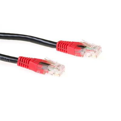 Black 5 meter U/UTP CAT6 patch cable cross with RJ45 connectors