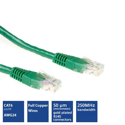 Green 7 meter U/UTP CAT6 patch cable with RJ45 connectors