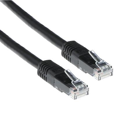 Black 1.5 meter U/UTP CAT6 patch cable with RJ45 connectors