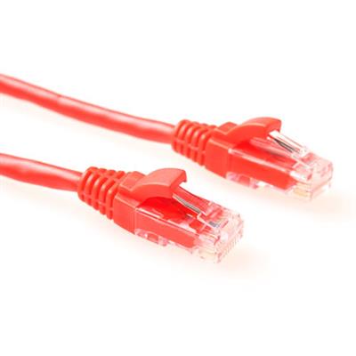Red 0.5 meter U/UTP CAT5E patch cable component level with RJ45 connectors