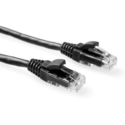Black 3 meter U/UTP CAT5E patch cable component level with RJ45 connectors