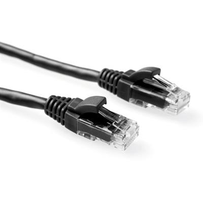 Black 1.5 meter U/UTP CAT6 patch cable component level with RJ45 connectors