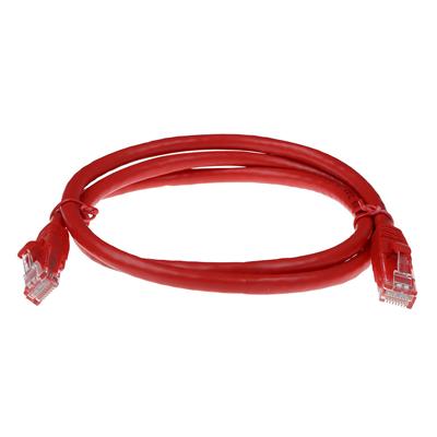 Red 10 meter U/UTP CAT6 patch cable snagless with RJ45 connectors