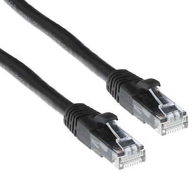 Black 1 meter U/UTP CAT6 patch cable snagless with RJ45 connectors