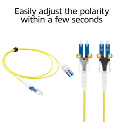7 meters Singlemode 9/125 OS2 Polarity Twist uniboot duplex fiber patch cable with CS - LC connectors