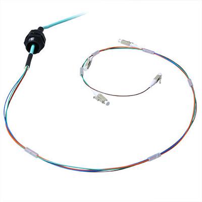 20 meter Multimode 50/125 OM3 fiber tight buffer cable 4 way with LC connectors