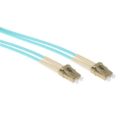10 meter multimode 50/125 OM3 duplex armored fiber patch cable with LC connectors