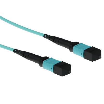1 meter Multimode 50/125 OM3 polarity A fiber patch cable with MTP female connectors