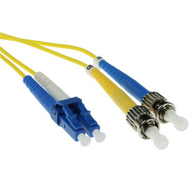 50 meter LSZH Singlemode 9/125 OS2 fiber patch cable duplex with LC and ST connectors