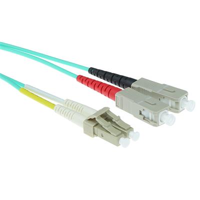15 meter LSZH Multimode 50/125 OM3 fiber patch cable duplex with LC and SC connectors
