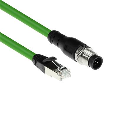 Industrial 55.00 meters Sensor cable M12A 8-pin male to RJ45 male, Ultraflex SF/UTP TPE cable, shielded