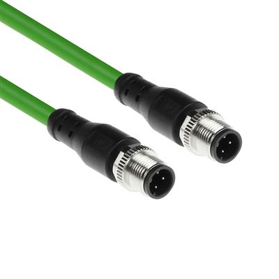 Industrial 9.50 meters Sensor cable M12D 4-pin male to M12D 4-pin male, Superflex Xtreme TPE cable, shielded