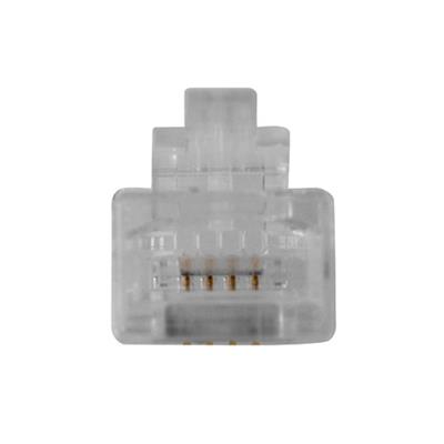 RJ11 (6P/4C) modulaire connector for round cable with solid conductors