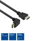 3 meters HDMI High Speed cable v2.0 HDMI-A male angled to HDMI-A male straight