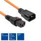 Powercord C13 IEC Lock - C14 orange 1 m, PC938