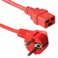 Powercord mains connector CEE 7/7 male (angled) - C19 red 1.8 m