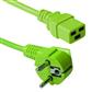 Powercord mains connector CEE 7/7 male (angled) - C19 green 1.2 m