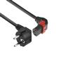 Powercord CEE 7/7 male (angled) - C13 IEC Lock (up angled) black 2 m, EL452S