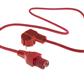 Powercord mains connector CEE 7/7 male (angled) - C15 red 1.5 m