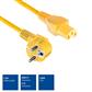 Powercord mains connector CEE 7/7 male (angled) - C15 yellow 1.5 m
