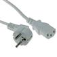 Powercord mains connector CEE 7/7 male (angled) - C13 white 0.5 m