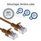 Brown 0.25 meter LSZH U/FTP CAT6A datacenter slimline patch cable snagless with RJ45 connectors