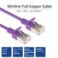 Purple 3 meter LSZH U/FTP CAT6A datacenter slimline patch cable snagless with RJ45 connectors
