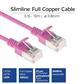 Pink 0.5 meter LSZH U/FTP CAT6A datacenter slimline patch cable snagless with RJ45 connectors